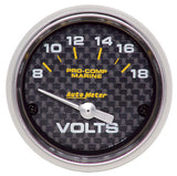 Autometer Voltmeter Carbon Fiber Marine