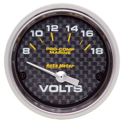 Autometer Voltmeter Carbon Fiber Marine