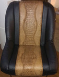 Custom Seat Covers--Black Vinyl and Bronze Gator