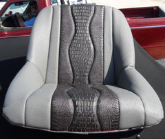 Custom Seat Covers--Gray Ostrich and Black Gator