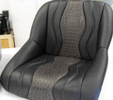 Custom Seat Covers--Black Ostrich and Gray Gator