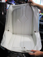 White Single Seat Cushions with Rain Covers